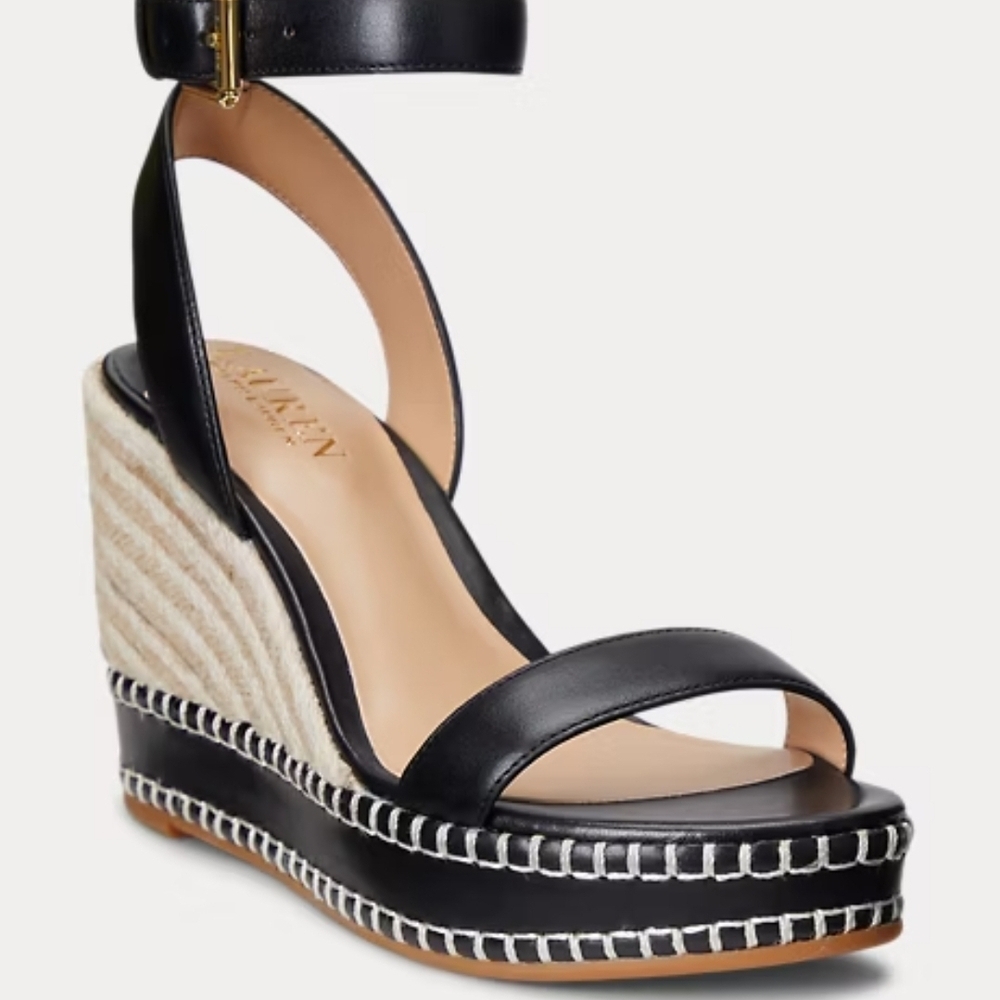 LAUREN Ralph LAUREN Hilarie Burnished Leather Espadrille